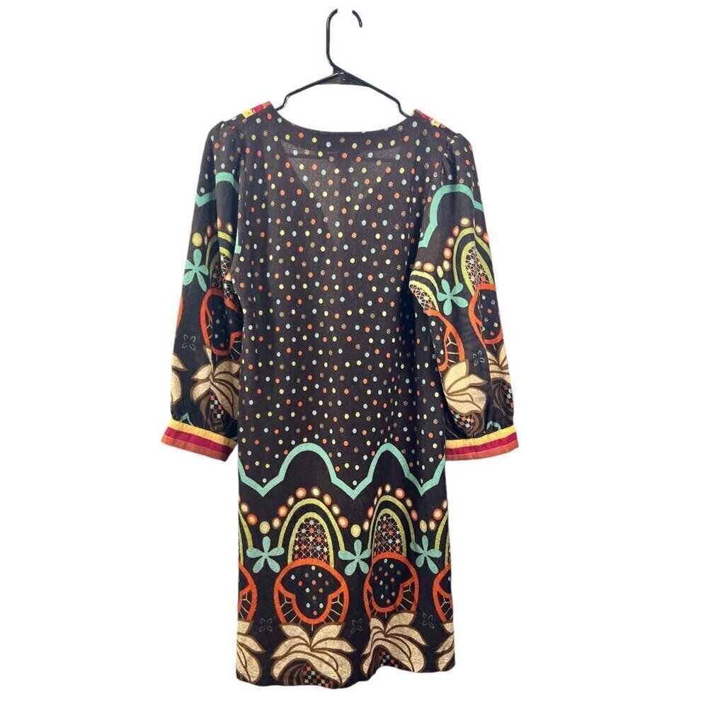 Luluvia Women's Brown Polkadot Dress - Picture 2 of 6